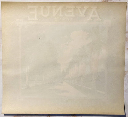 Faded cream-colored citrus crate label with embossed "FUDEYA" text visible at top, showing age and wear