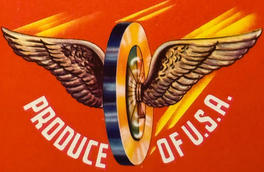 Vintage 1940s Winged Wheel Crate Label - San Francisco Advertising 🍎