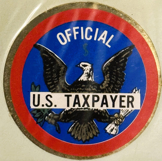 Vintage 1960s Embla Crest Official US Taxpayer Decal