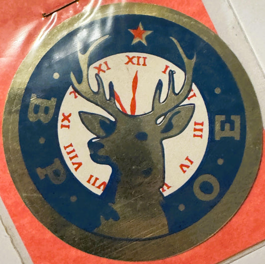 Rare Vintage 1960s Benevolent and Protective Order of Elks Decal, Embla Crest S2 ✨