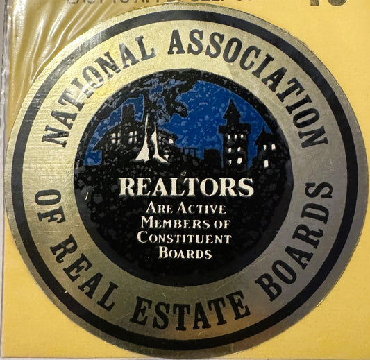 Rare Vintage 1960s National Association of Real Estate Boards ✨ Realtors Decal!