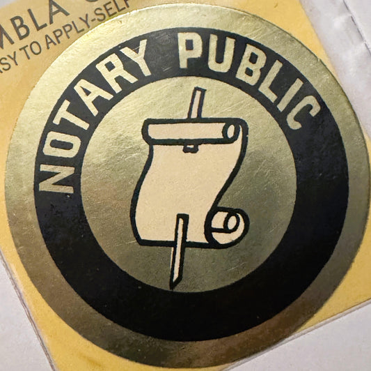 Rare Vintage 1960s Notary Public Decal - Sticker ✨ Unique American Memorabilia!