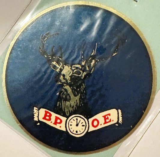 Rare Vintage 1960s Benevolent and Protective Order of Elks Decal, Embla Crest ✨