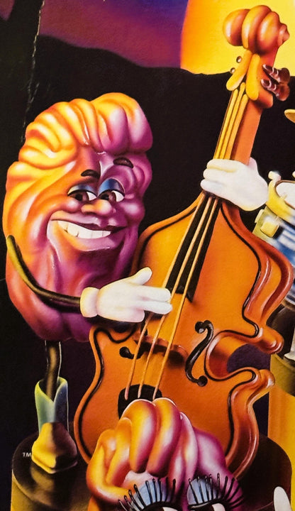 Vintage 1988 California Raisins Band Poster - CALRAB Fresno Advertising Print with Recipes & Fan Club Offer 🖼️