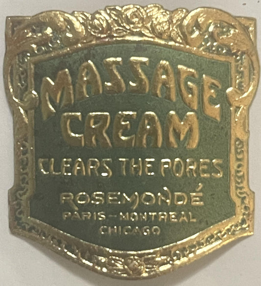 Antique 1910s Massage Cream Label from Paris Montreal Chicago