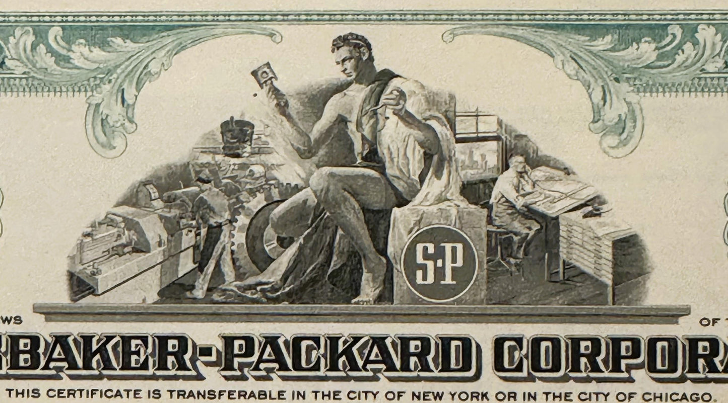 Vintage 1960s 💚 Studebaker‑Packard Stock Certificate – Teal Auto History