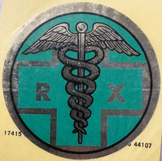 Rare Vintage 1960s Pharmacist Prescription Decal - Sticker ✨ Medical and Pharmacy