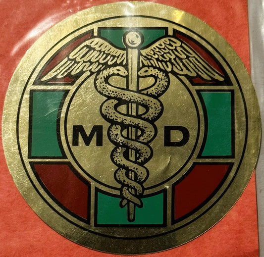 Rare Vintage 1960s Doctor of Medicine Decal - Sticker ✨ Medical and Pharmacy