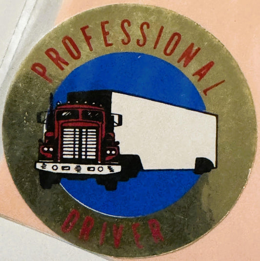 Rare Vintage 1960s Professional Driver Decal - Sticker ✨ Semi Truck, Unopened!