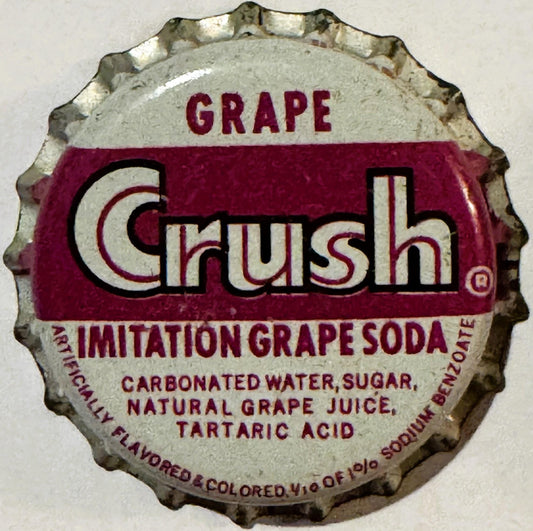 Vintage NOS 1950s Grape Crush Soda Bottle Cap 🍇 Cork Lined • Seven‑Up Bottling