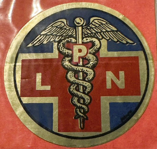 Rare Vintage 1960s Licensed Practical Nurse Decal - Sticker ✨ Medical and Pharmacy