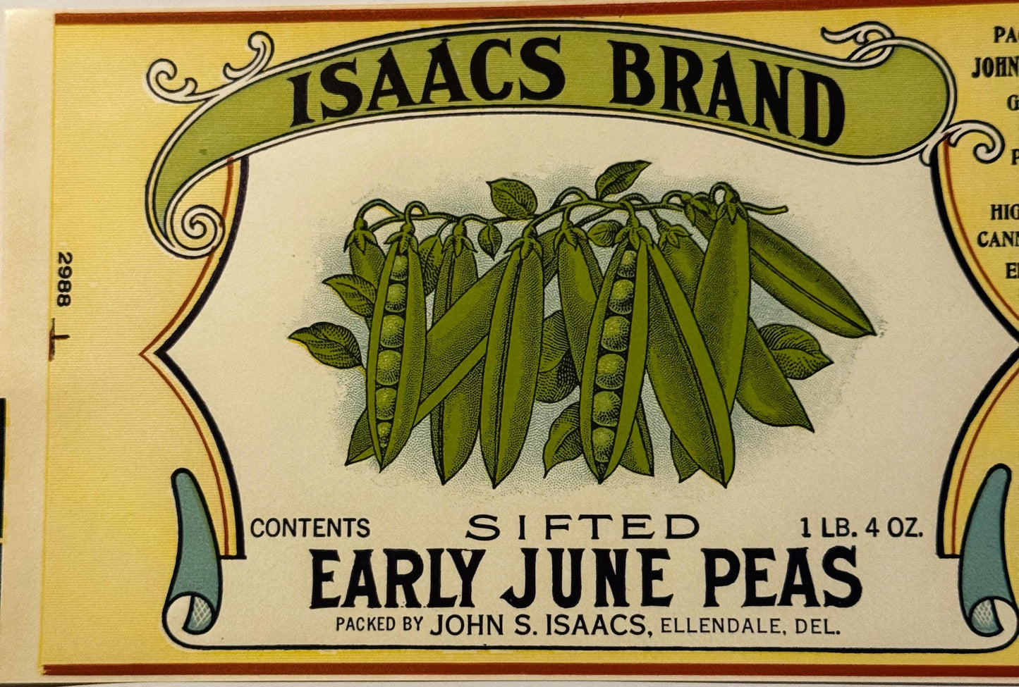 Antique 1930s Isaacs Can Label 🍺 Ellendale, DE, American Historic Success Story!