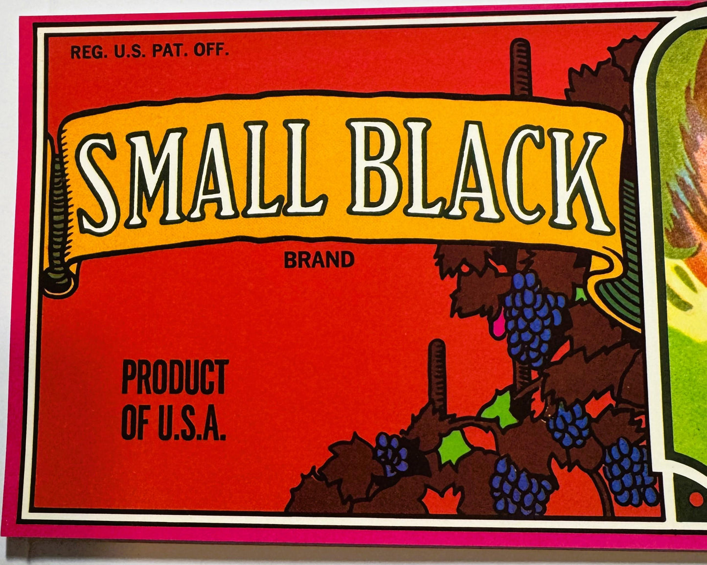 Vintage 1970s Small Black Zinfandel Crate Label – Escalon, California