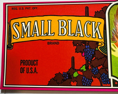 Vintage 1970s Small Black Zinfandel Crate Label – Escalon, California