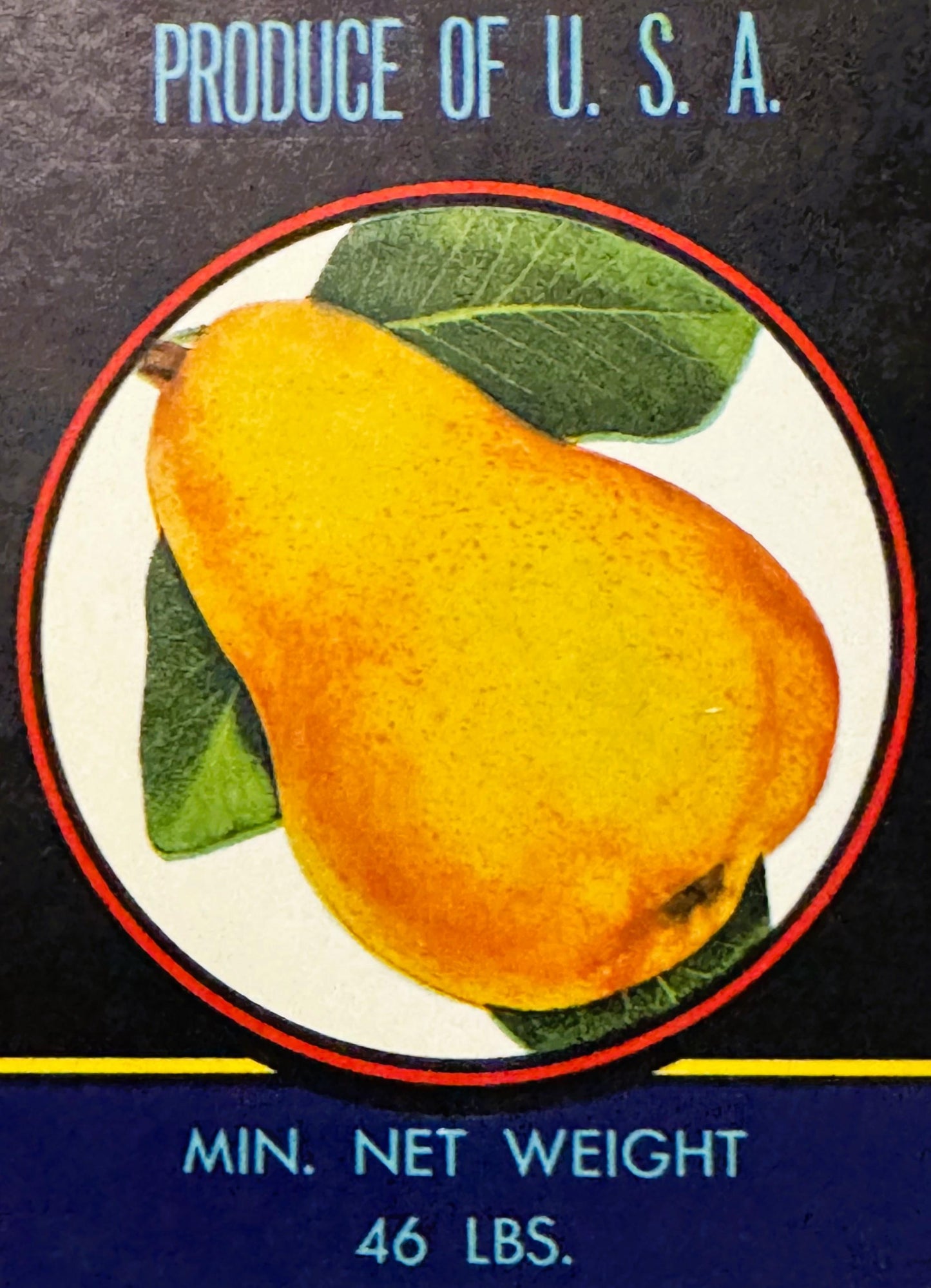 Vintage 1940s Don Juan Selected California Pears Crate Label — Antone A. Freitas & Son, San Juan Bautista CA