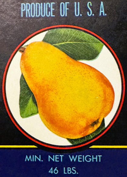 Vintage 1940s Don Juan Selected California Pears Crate Label — Antone A. Freitas & Son, San Juan Bautista CA