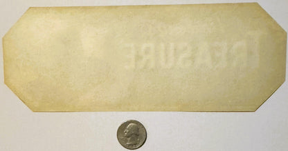 Cream-colored embossed label with "Herlong's" text visible, shown with quarter coin for scale