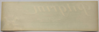 Cream-colored vintage crate label with faded embossed text and imagery, shown flat against neutral background