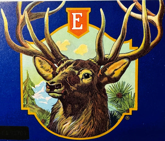 Vintage 1970s Elk Crate Label: Delano CA Grape Packing Art 🍎