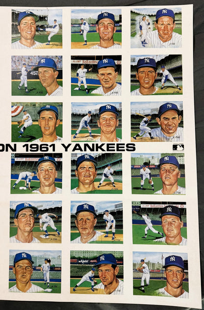 Susan Rini 1961 World Series Champion Yankees tribute poster with player portraits and action shots
