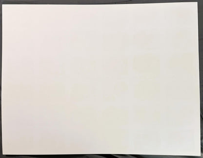 Blank, unprinted reverse of the Rini 1969 Mets uncut press sheet, cream cardstock with faint show-through of the front art