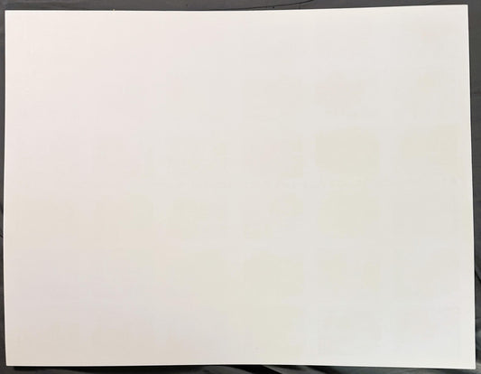Blank, unprinted reverse of the Rini 1969 Mets uncut press sheet, cream cardstock with faint show-through of the front art