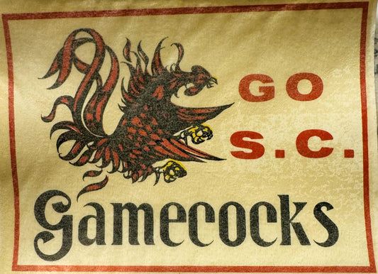 Vintage South Carolina Gamecocks Decal 🐓 1960s NOS Great Western Enterprises Water-Transfer Sticker