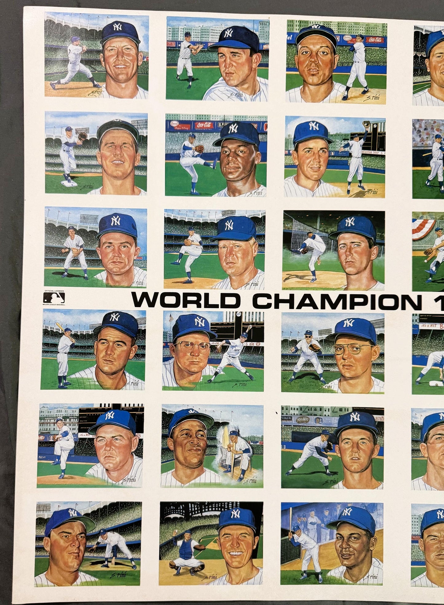 Susan Rini World Series Champion Yankees tribute poster with illustrated player portraits