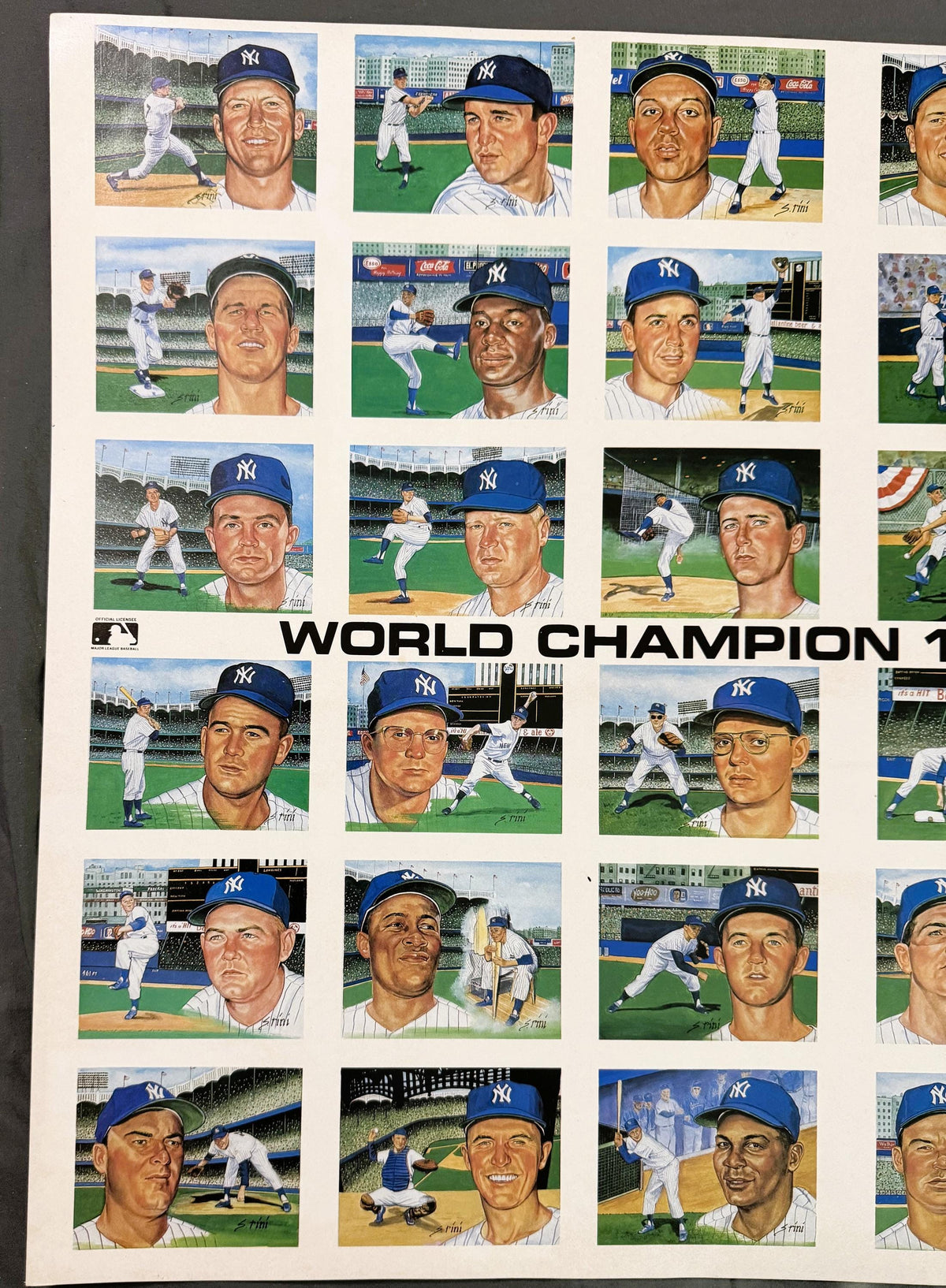 Susan Rini World Series Champion Yankees tribute poster with illustrated player portraits