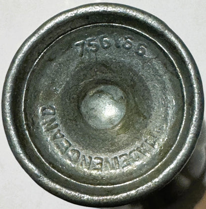 Close-up of pewter goblet base showing stamped markings and "Made in England" text, viewed from above against white backgroun