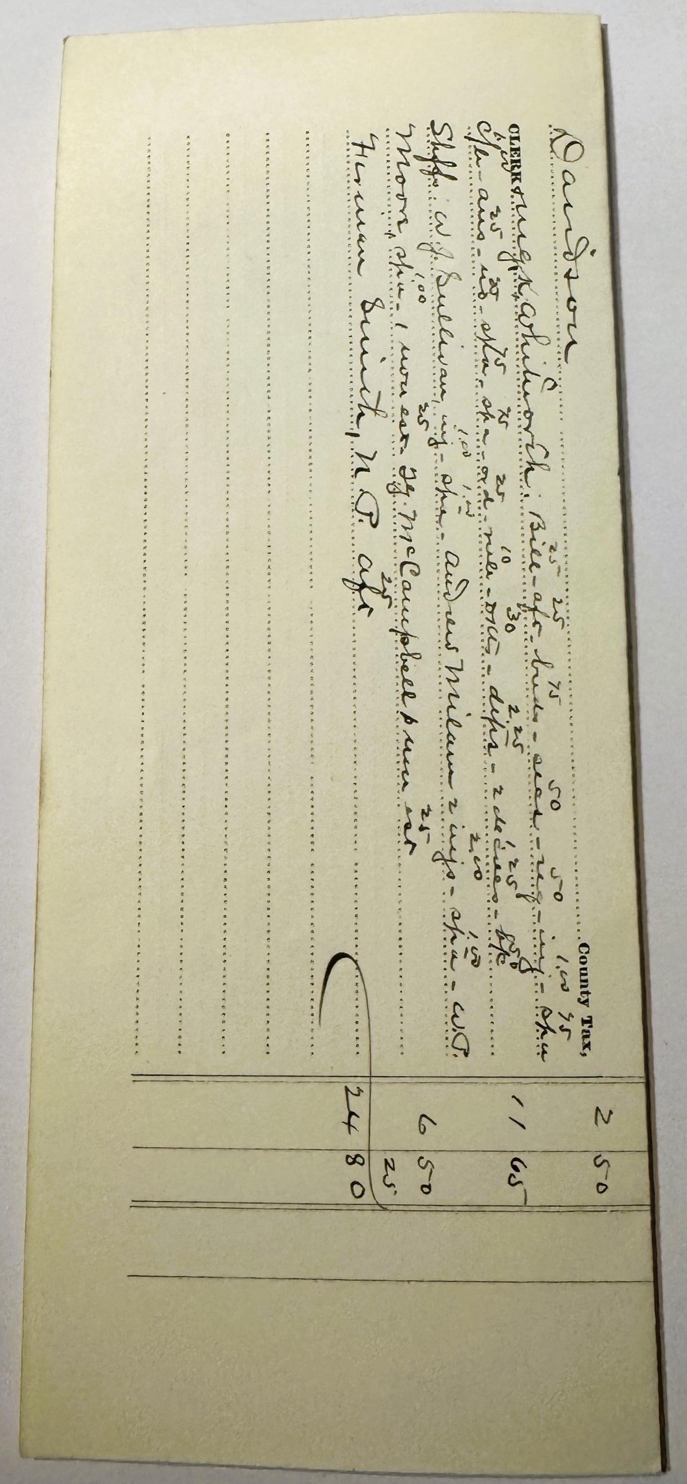 Handwritten 1895 Tennessee legal document with dotted lines and handwritten cursive text, photographed at an angle against wh