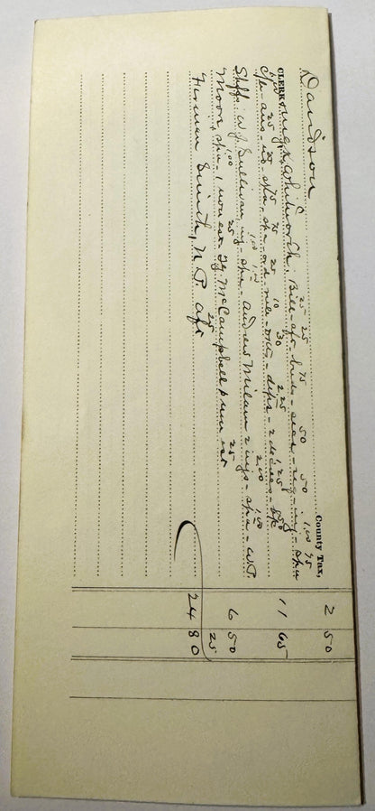 Handwritten 1895 Tennessee legal document with dotted lines and handwritten cursive text, photographed at an angle against wh