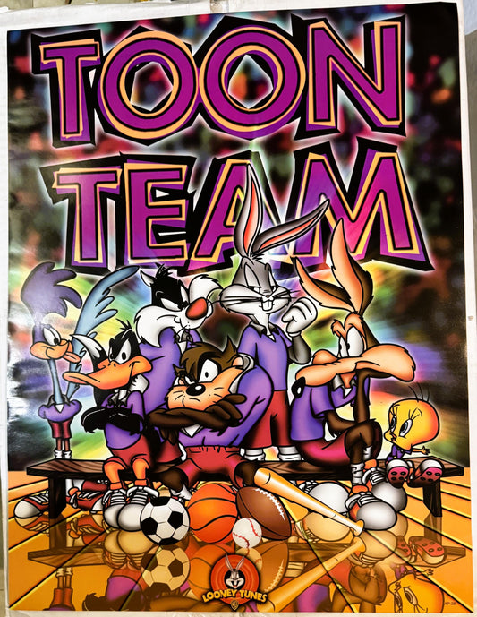 Vintage Retro 1990s Looney Tunes Toon Team Sports Poster Extravaganza