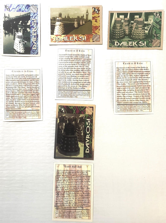 Vintage 1994 Doctor Who Daleks & Davros Foil Card Set 🧬 Cards 1-3 and 7