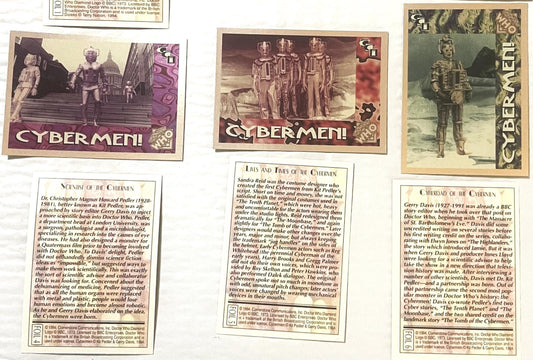 Vintage 1994 Doctor Who Cybermen Foil Trading Cards — Cards 4–6 of 6 (Set) 🤖