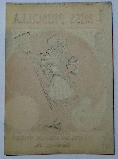 Aged cream paper with faint pencil sketch of woman's face and shoulders.