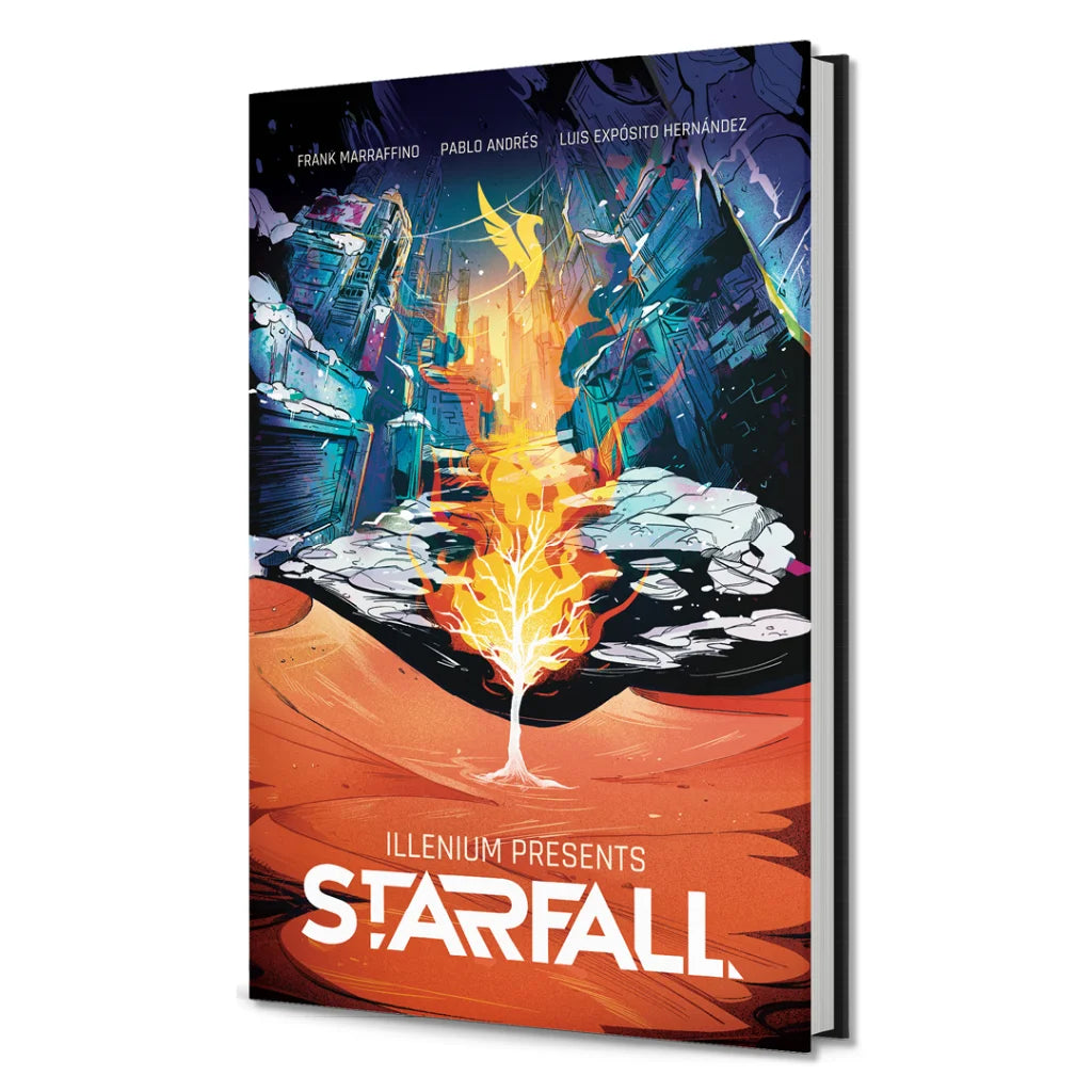 ILLENIUM Starfall Graphic Novel with Alex Moore art prints and colorful abstract cover