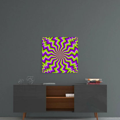 Electric Purple and Lime Zigzag Glass Wall Art | Contemporary Home Wall Art | vintageantiquesgifts.com