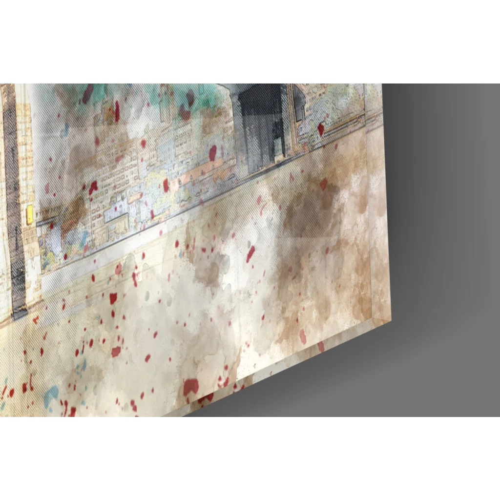 Brooklyn Bridge splatter glass wall art canvas print