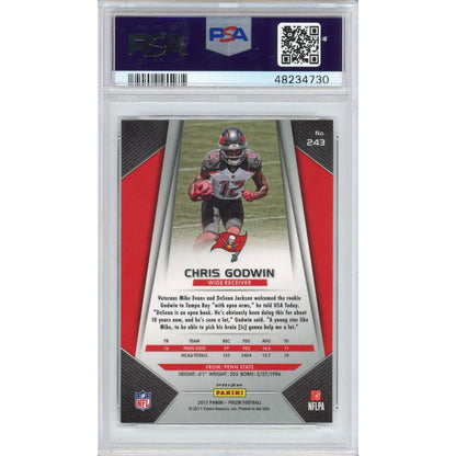 Graded 2017 Panini Prizm Chris Godwin Red White & Blue Rookie Football Card PSA 10 Gem Mint