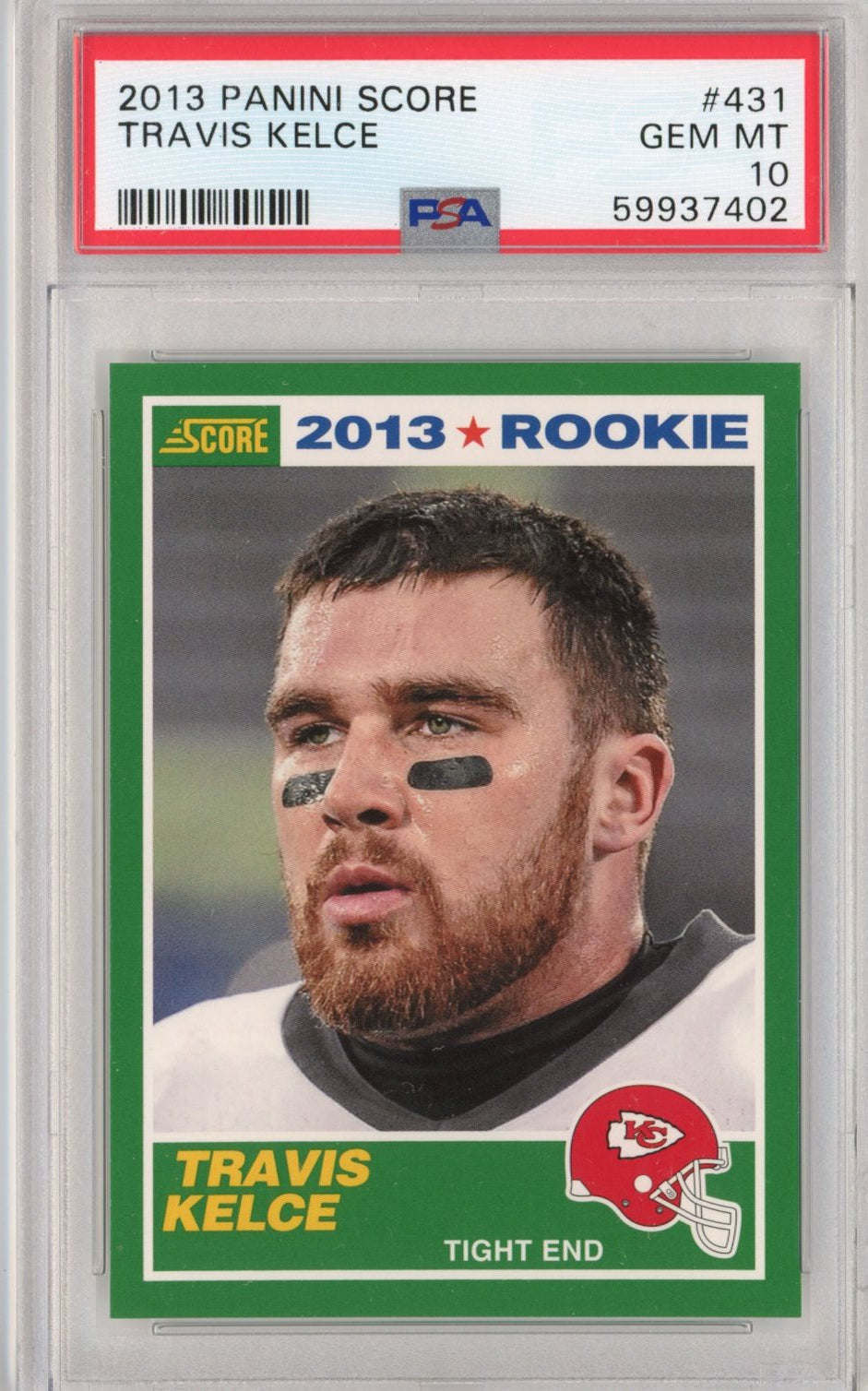 Graded 2013 Panini Score Travis Kelce #431 Rookie RC Football Card PSA 10 Gem Mint