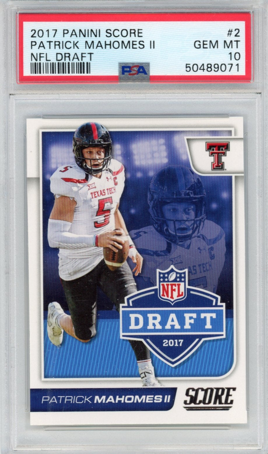 Graded 2017 Panini Score Patrick Mahomes II Rookie RC Football Card PSA 10 Gem Mint