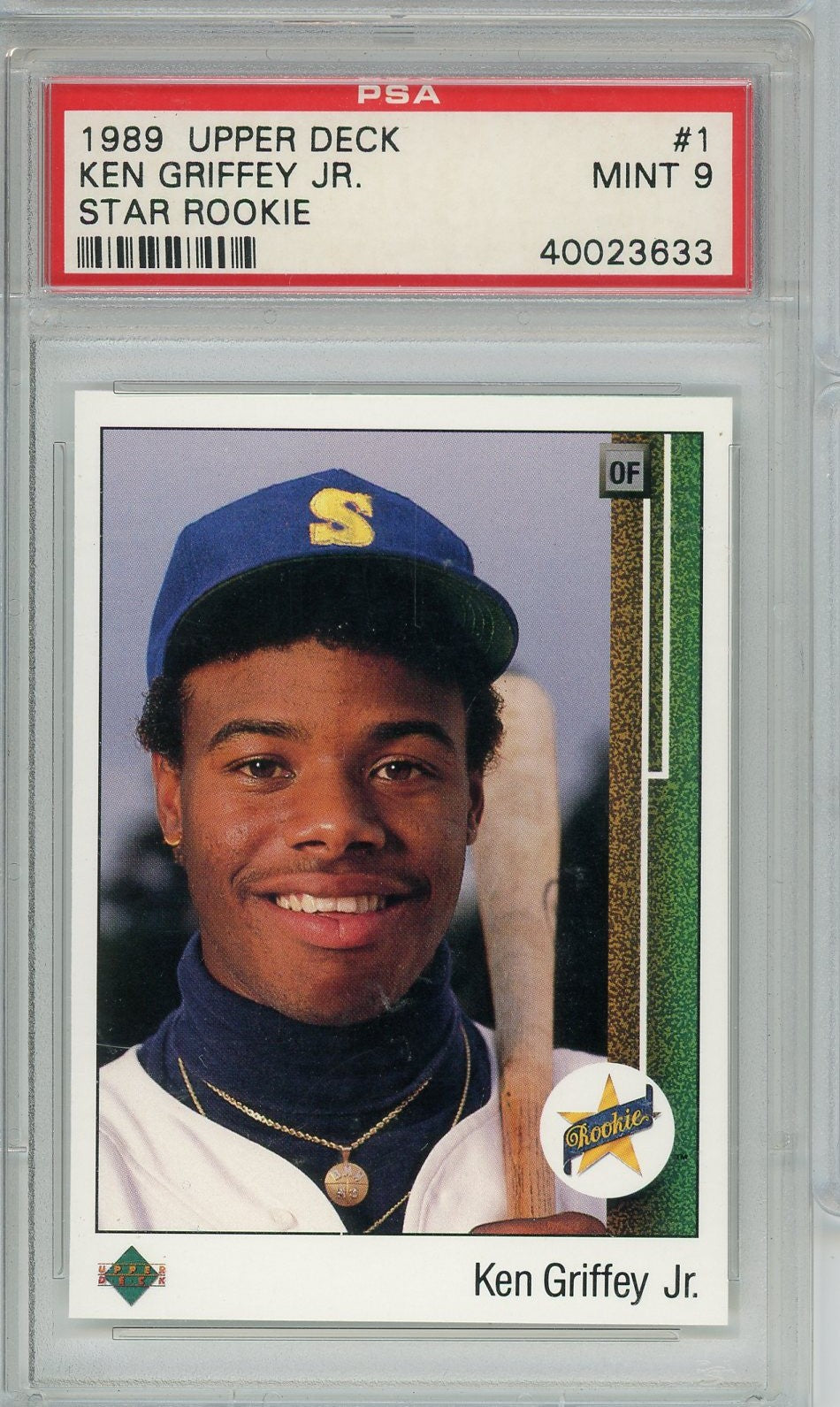 Graded 1989 Upper Deck Ken Griffey Jr #MARINERS Star Rookie Rookie RC Baseball Card PSA 9 Mint