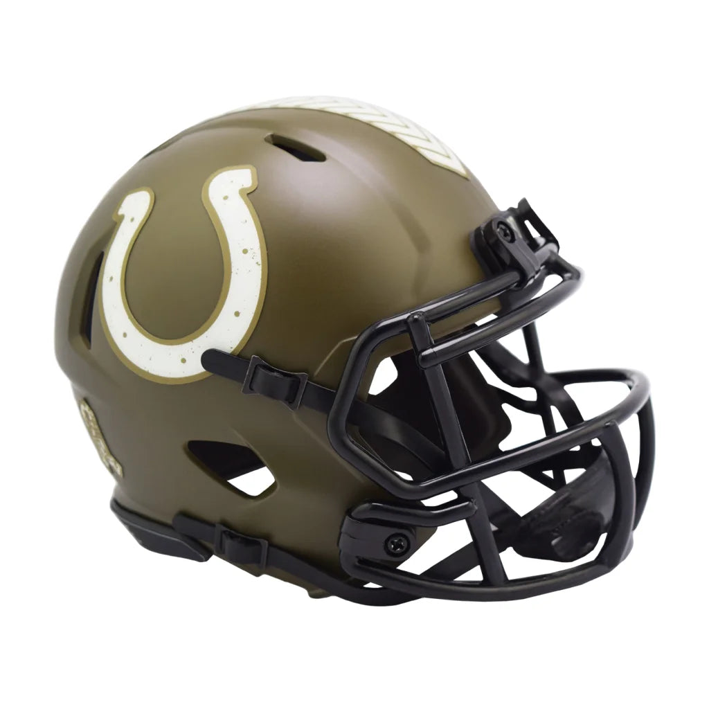 Indianapolis Colts 2022 Salute to Service helmet in olive green and black