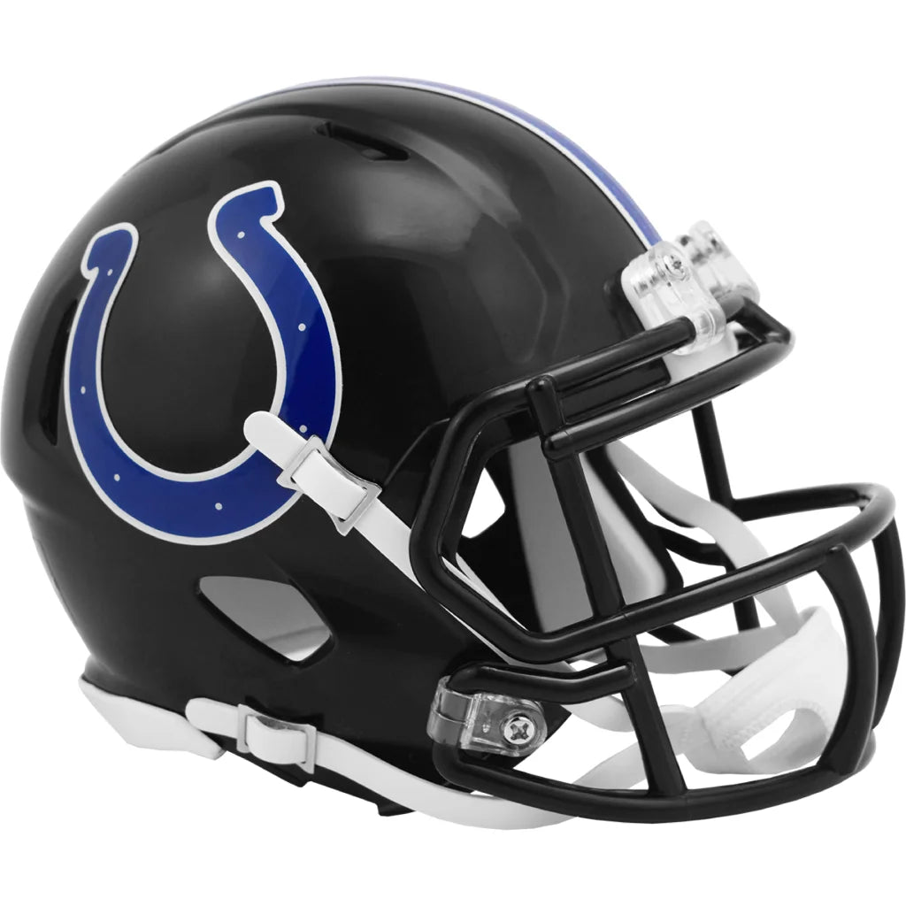 Indianapolis Colts speed mini football helmet with black blue horseshoe logo