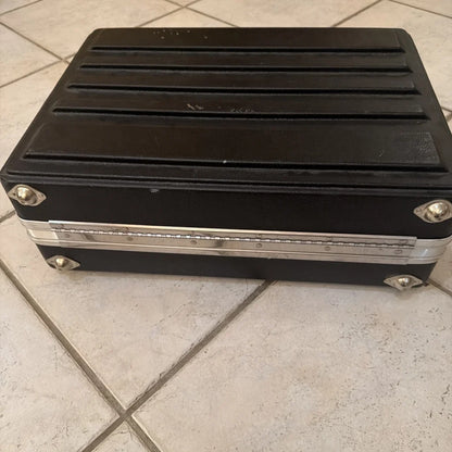 Black PLATT case for machine vision camera control unit with silver trim