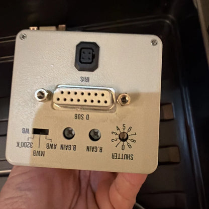 Back panel of Industrial Machine Vision Camera Control Unit with D-sub, iris port, gain, shutter controls
