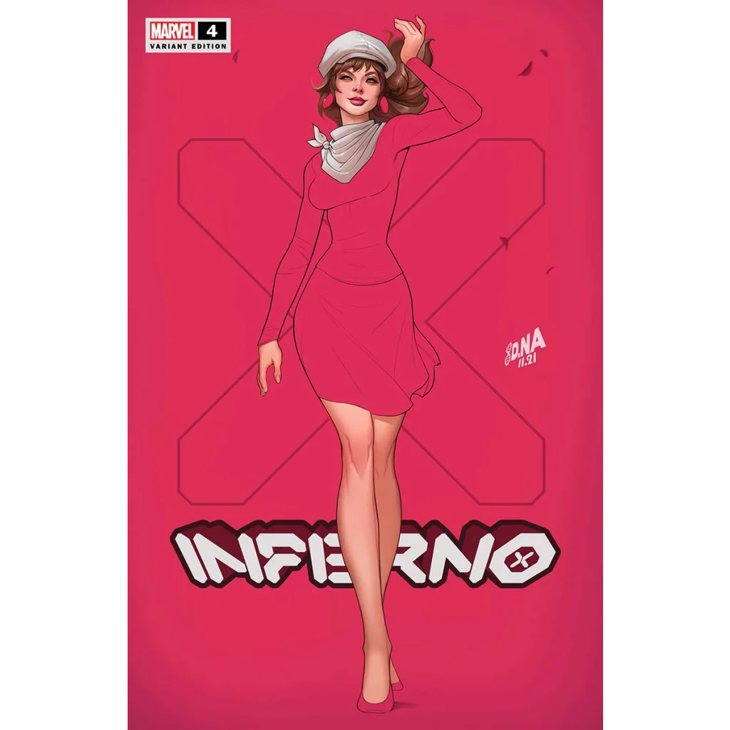 Comic book featuring woman in pink dress and white beret, David Nakayama exclusive color variant