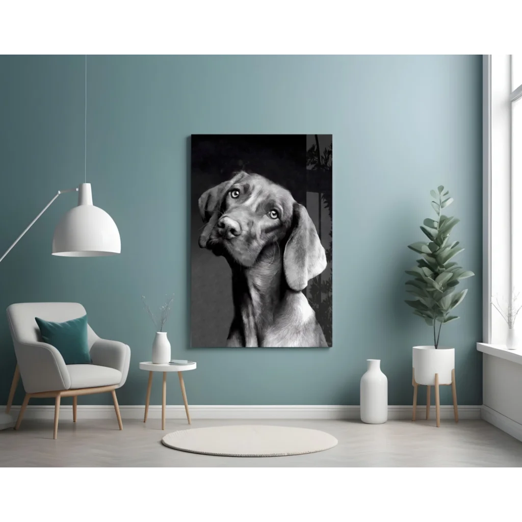 Stunning Weimaraner Dog Portrait Canvas Wall Art | Contemporary Home Wall Art | vintageantiquesgifts.com
