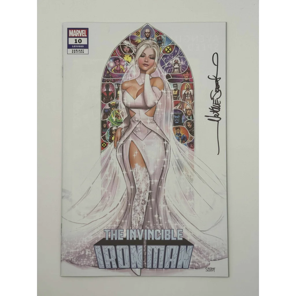 Signed Invincible Iron Man wedding comic book with bridal Iron Man cover collectible